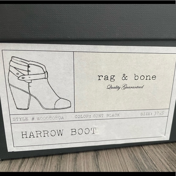 Rag & Bone Harrow Boot in Black Leather Sz 37.5 - Picture 6 of 9